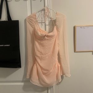 House of CB baby mini dress in baby pink bigger cup